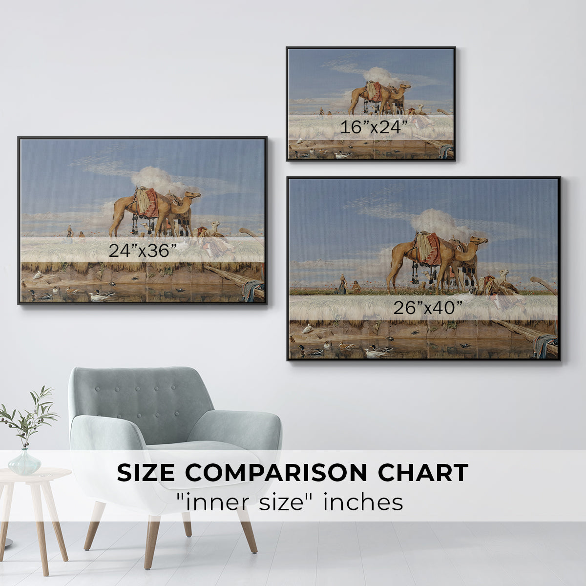 On the Banks of the Nile, Upper Egypt, 1876 - Floater Framed Canvas Print