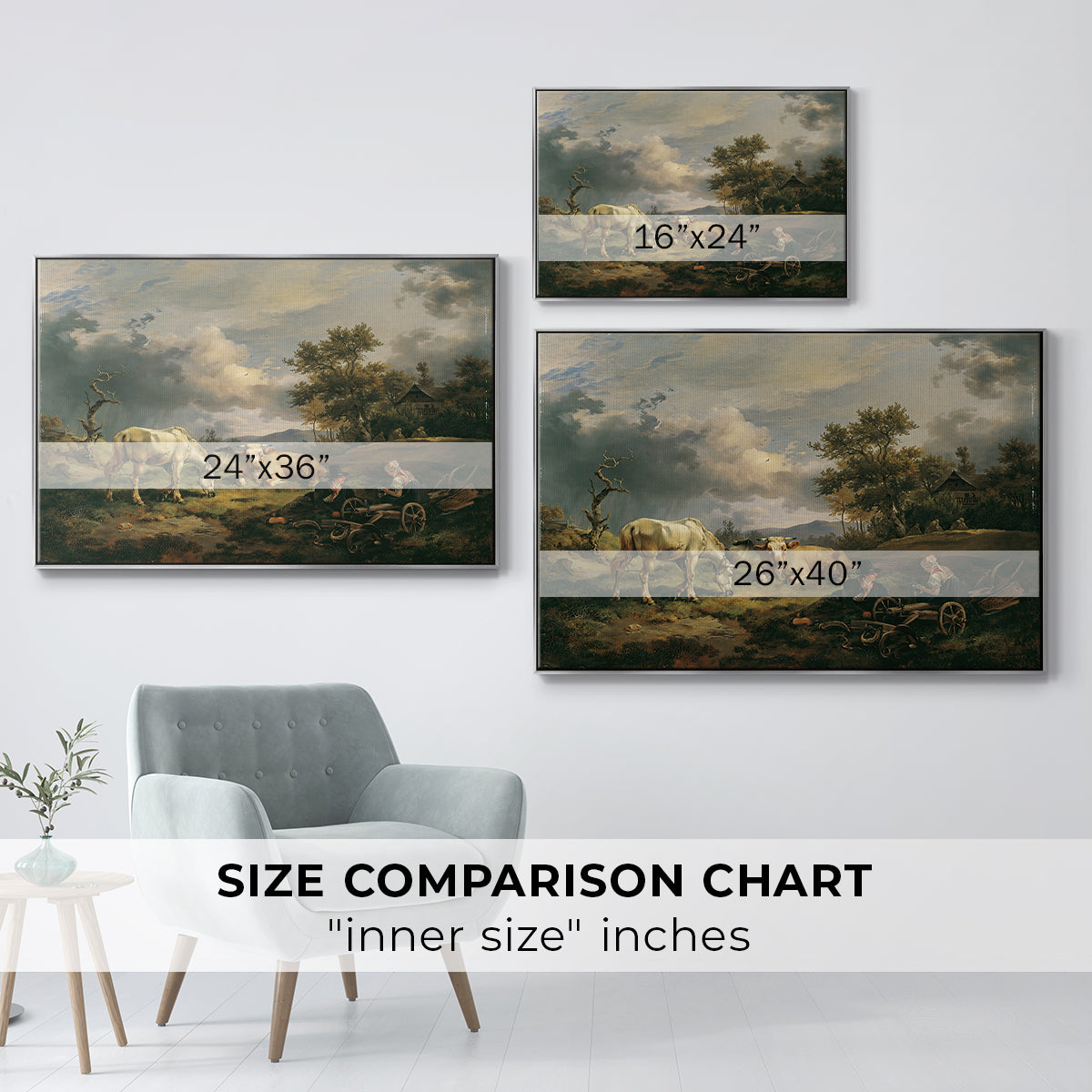 Young Peasant Couple Resting in the Field, 1829 - Floater Framed Canvas Print