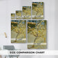 Size comparison chart for canvas art prints, showing multiple size options.