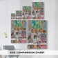 Size comparison chart for canvas art prints, showing multiple size options.