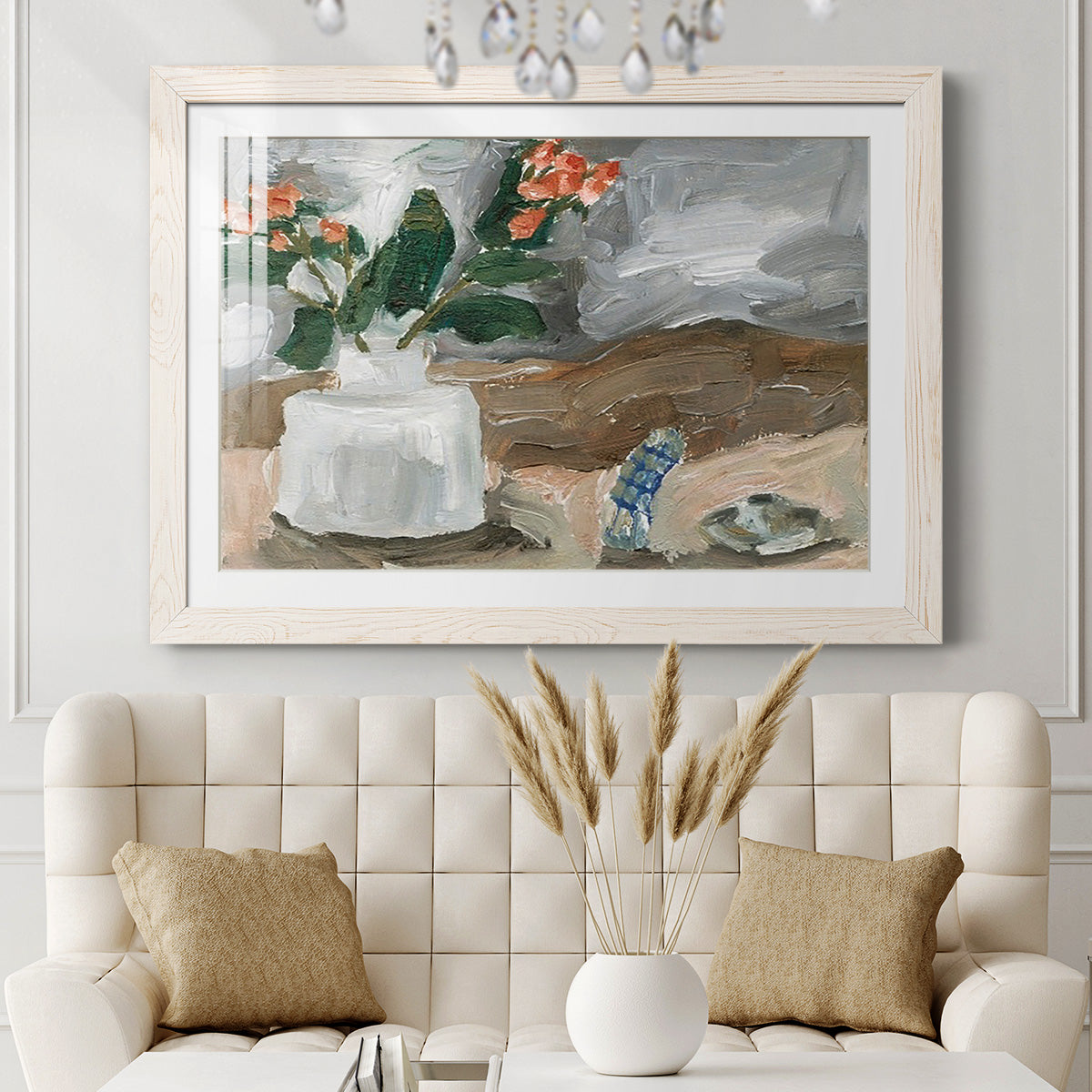 Vase of Pink Flowers III - Barnwood Framed Art Print