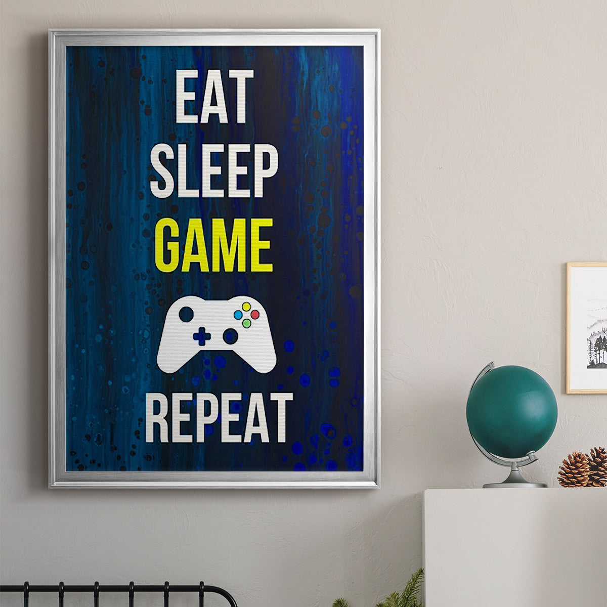 Gamer at Play V - Modern Framed Canvas Print