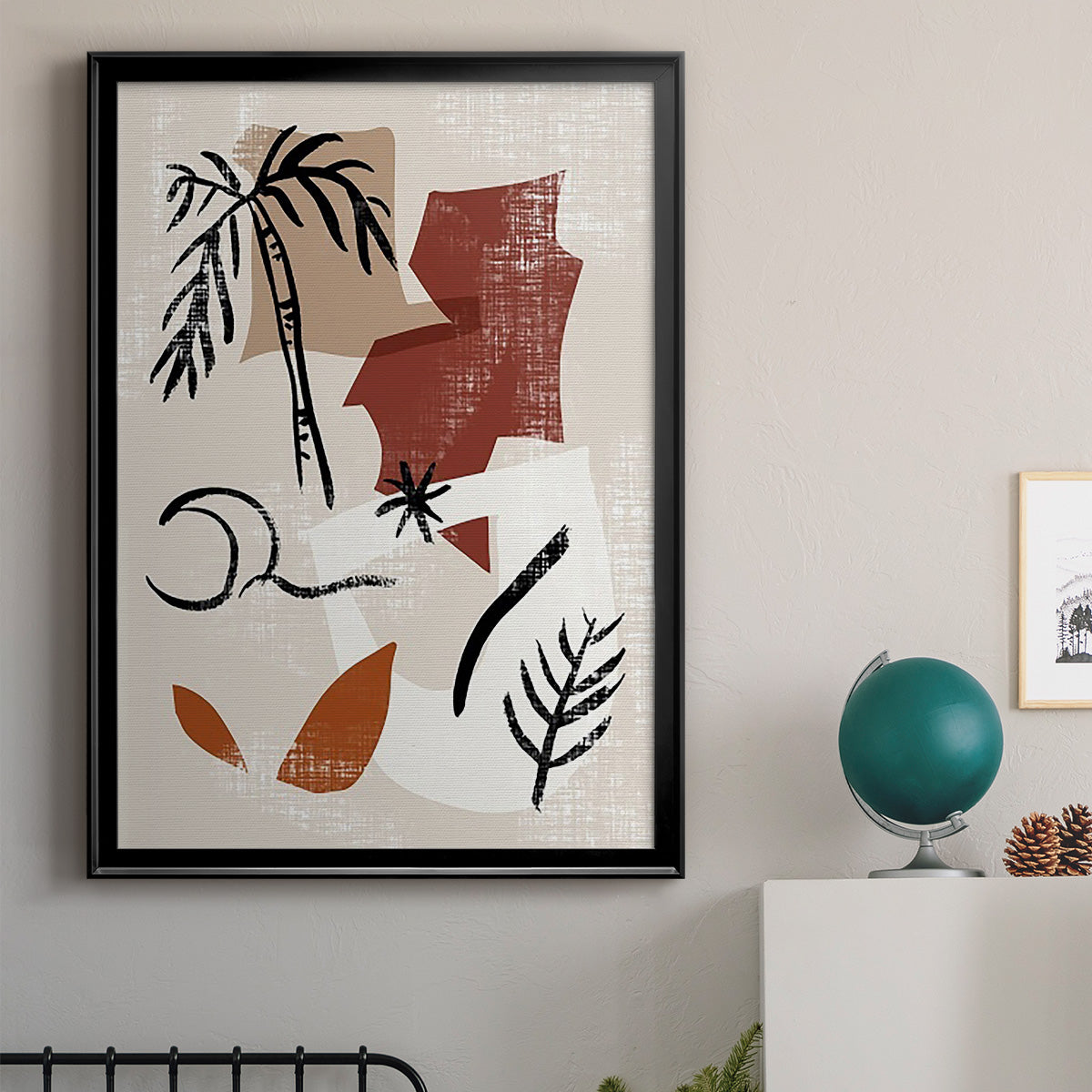 Soft Palms I - Modern Framed Canvas Print