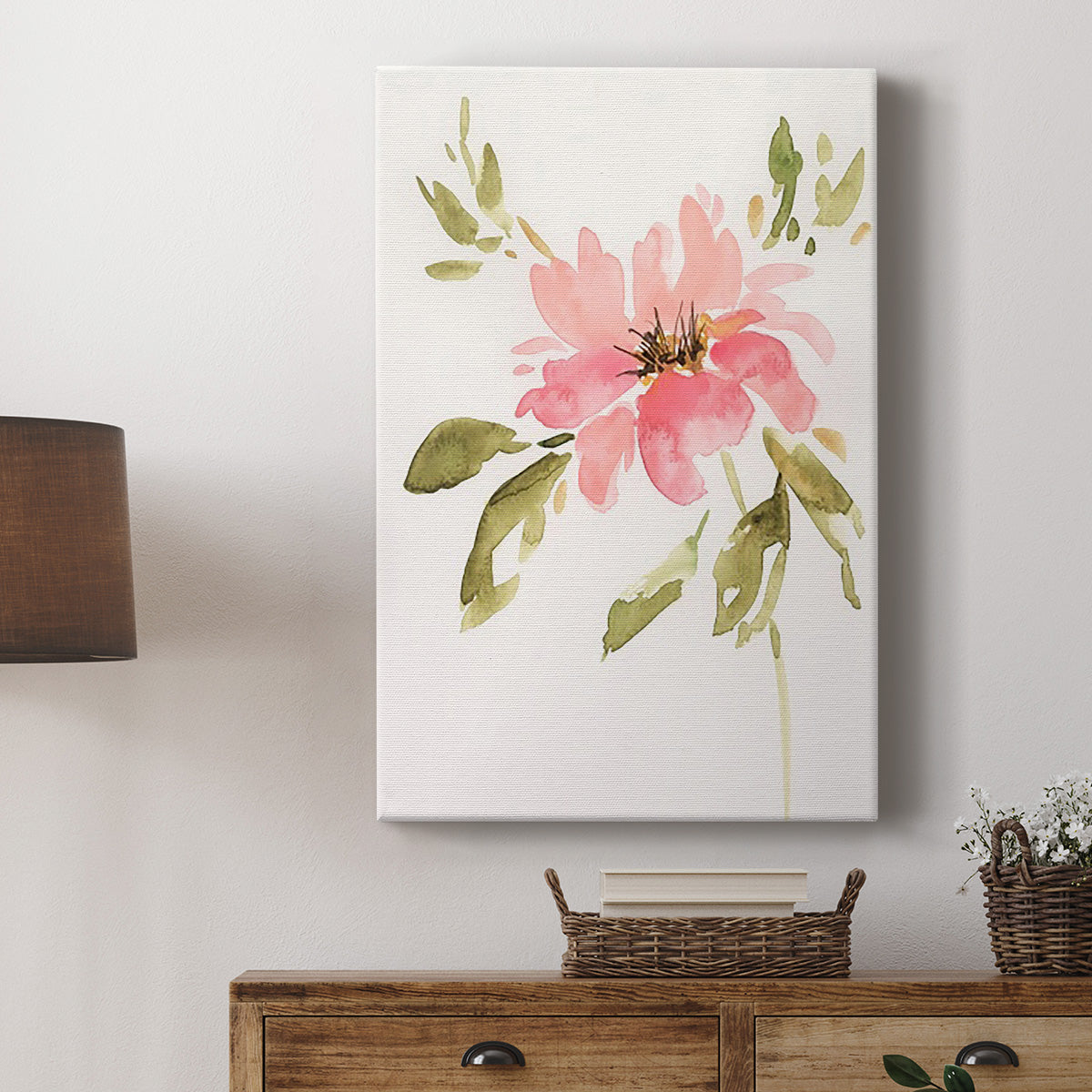 One Pink Bloom II - Canvas Art Print