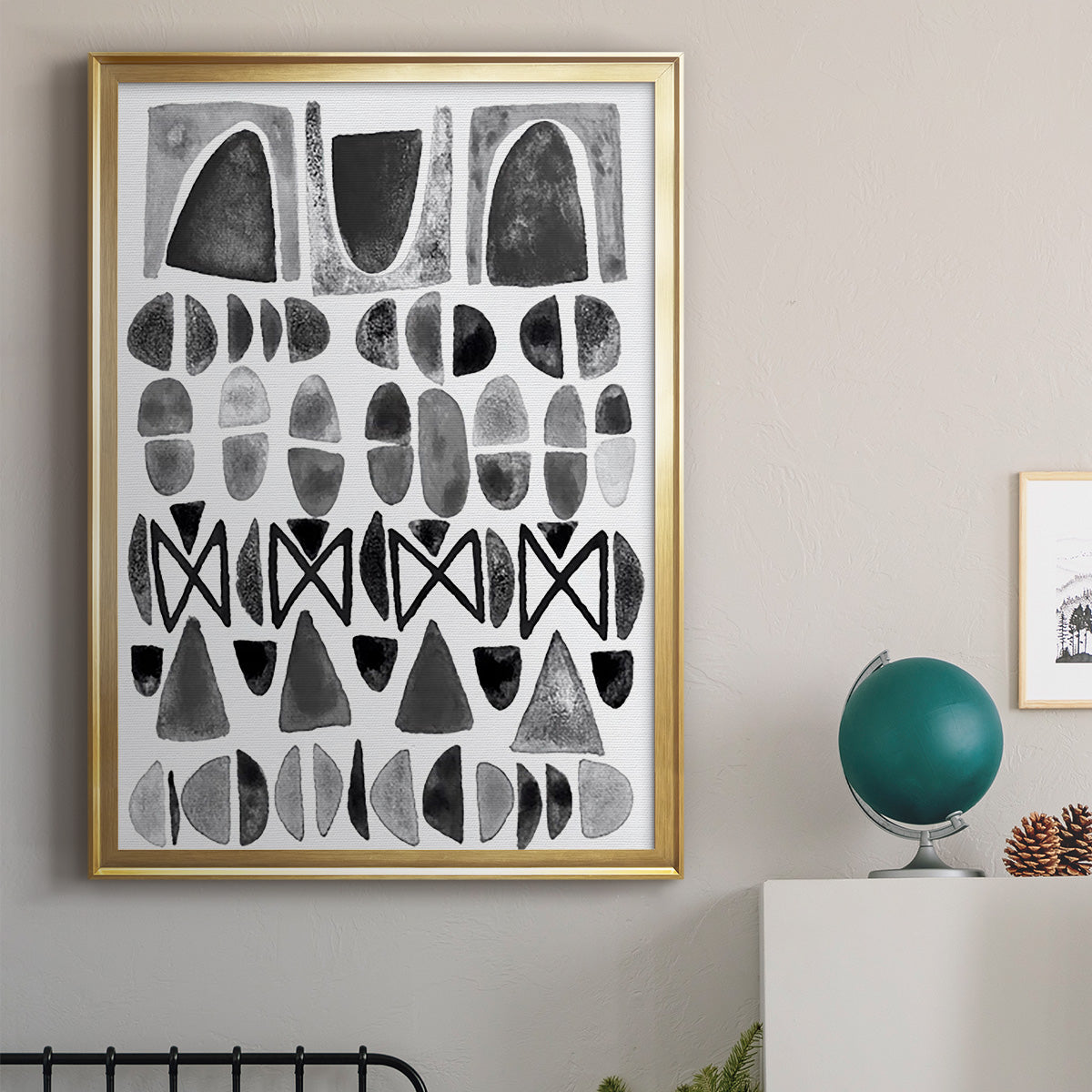 Grey Arches I - Modern Framed Canvas Print