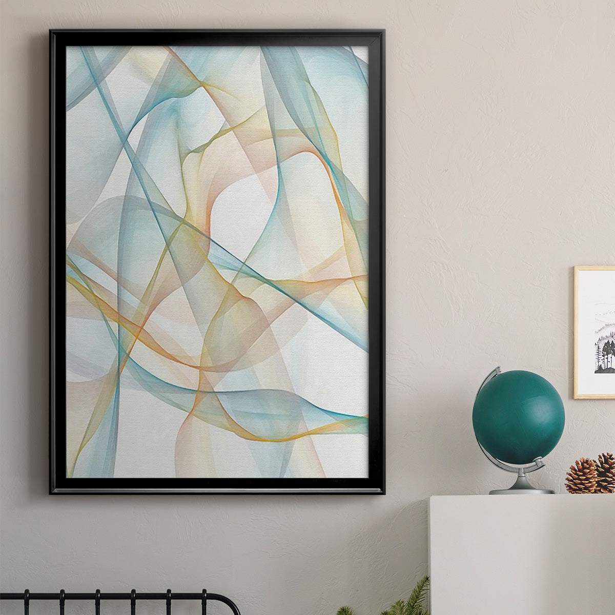 Curves and Waves III - Modern Framed Canvas Print