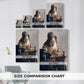 Size comparison chart for canvas art prints, showing multiple size options.