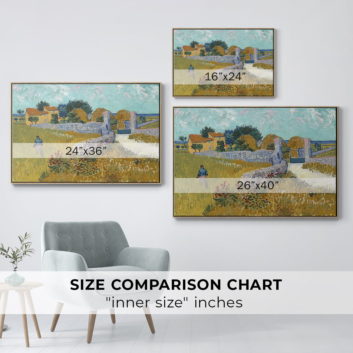Farmhouse in Provence, 1888 - Floater Framed Canvas Print