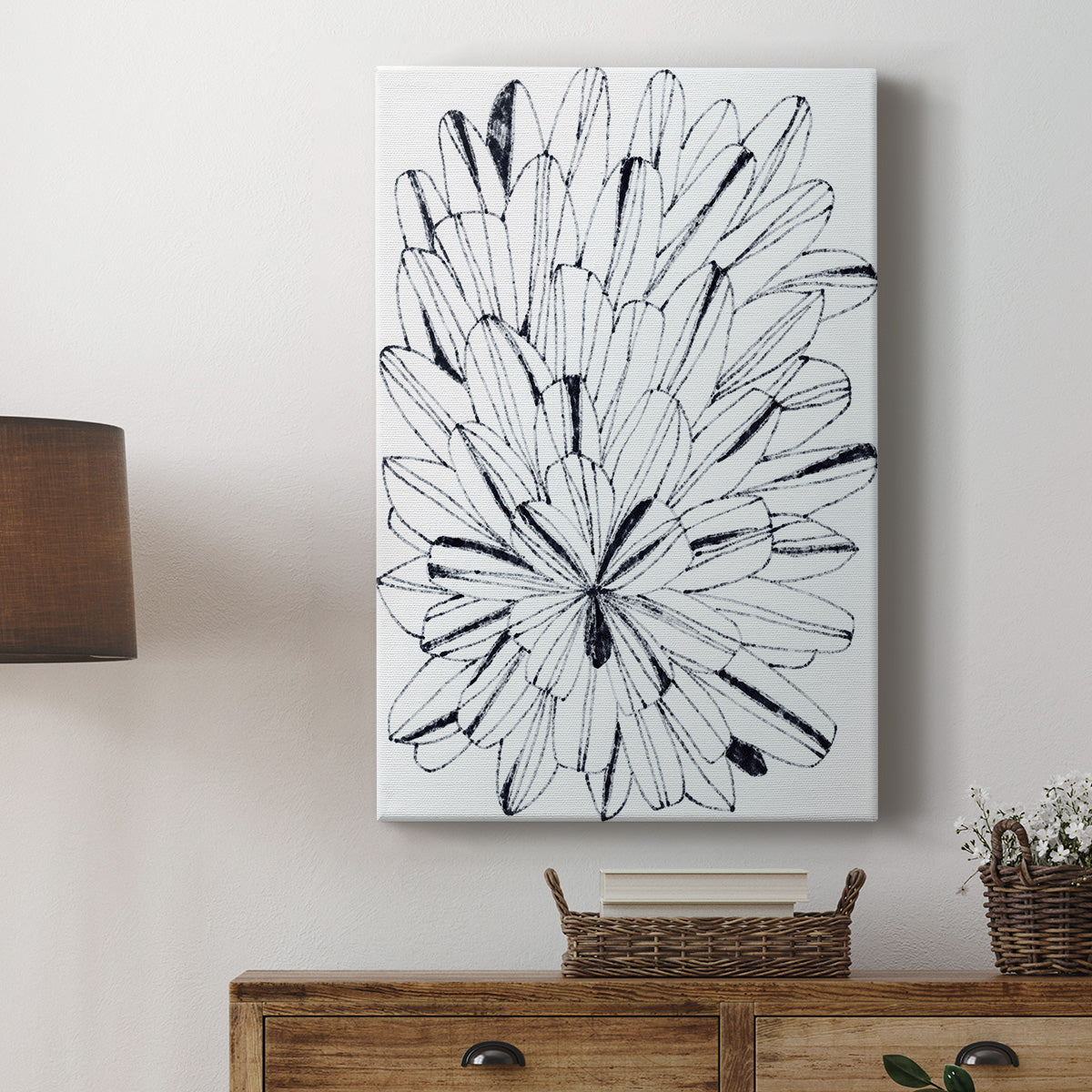 Monochrome Kaleidoscope I Premium Gallery Wrapped Canvas - Ready to Hang