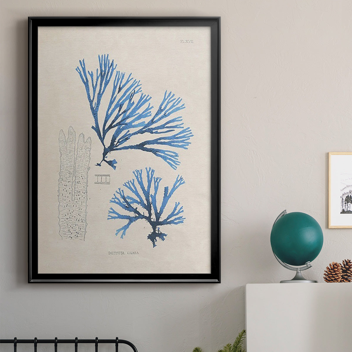 Blue Marine Algae V - Modern Framed Canvas Print