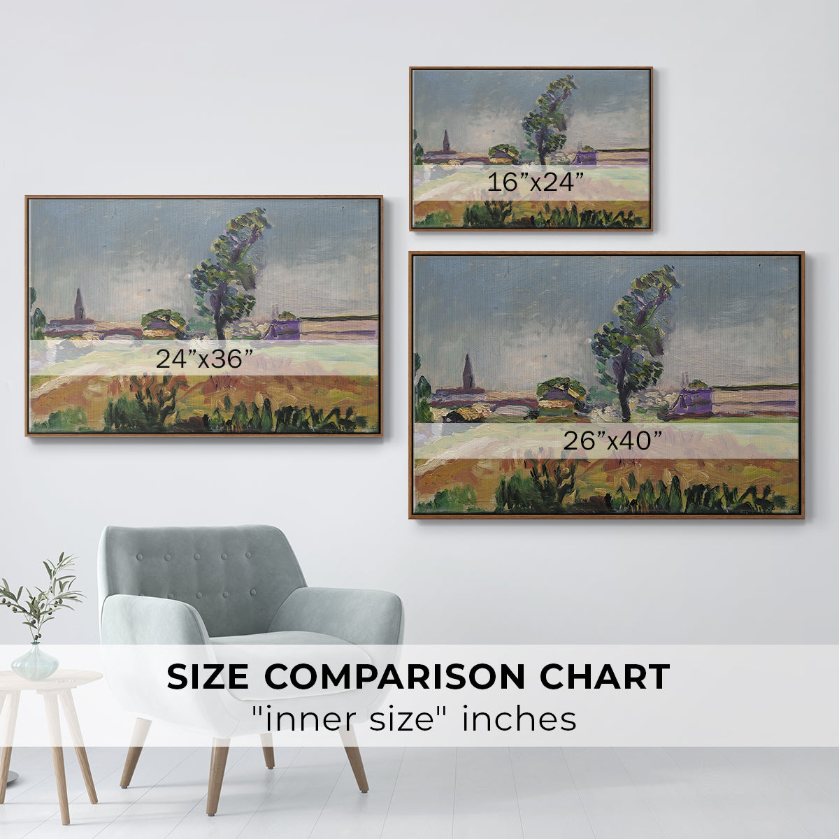 Landscape Around Toulouse, The Bridge of the Young Ladies, 1898 - Floater Framed Canvas Print