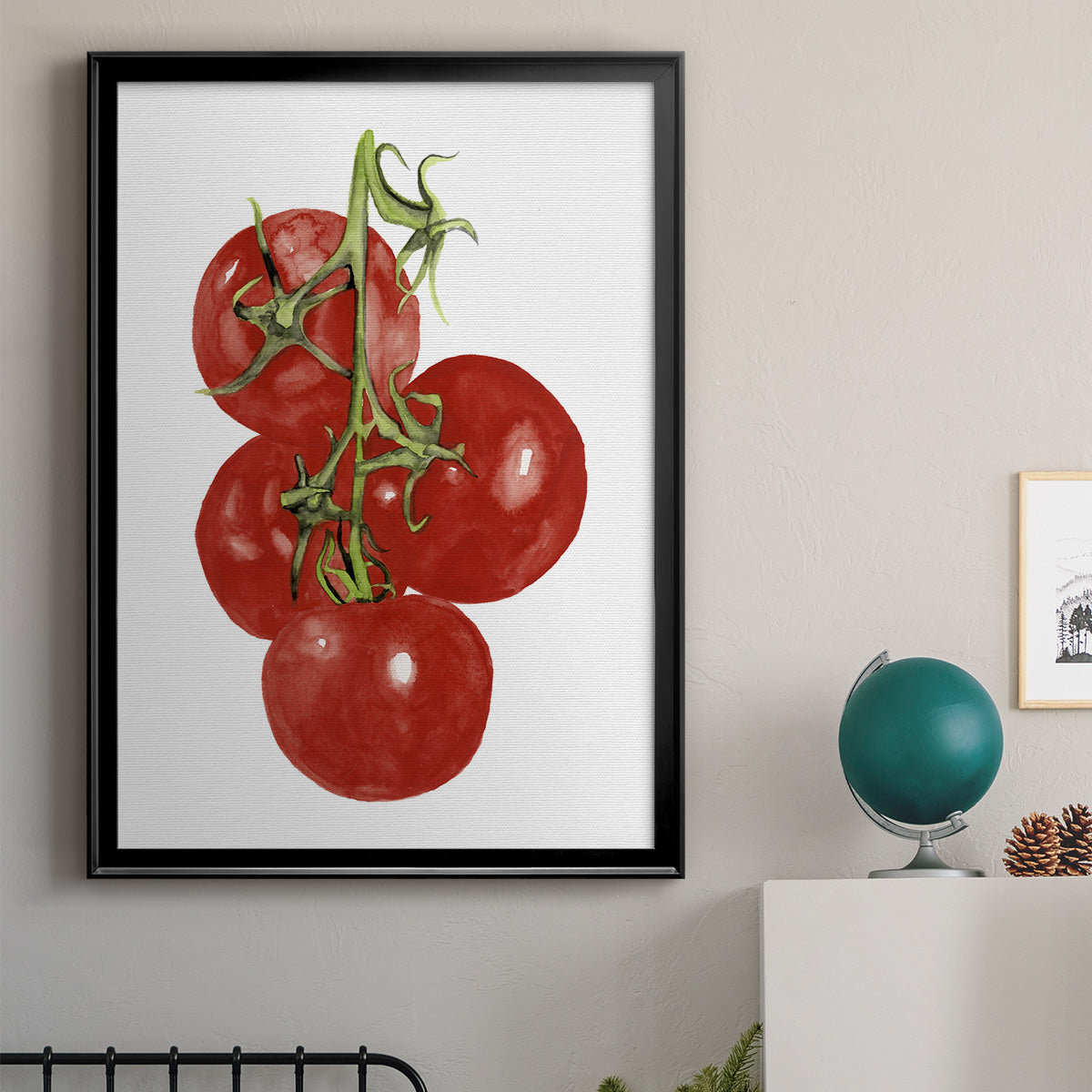 Watercolor Veggie IV - Modern Framed Canvas Print