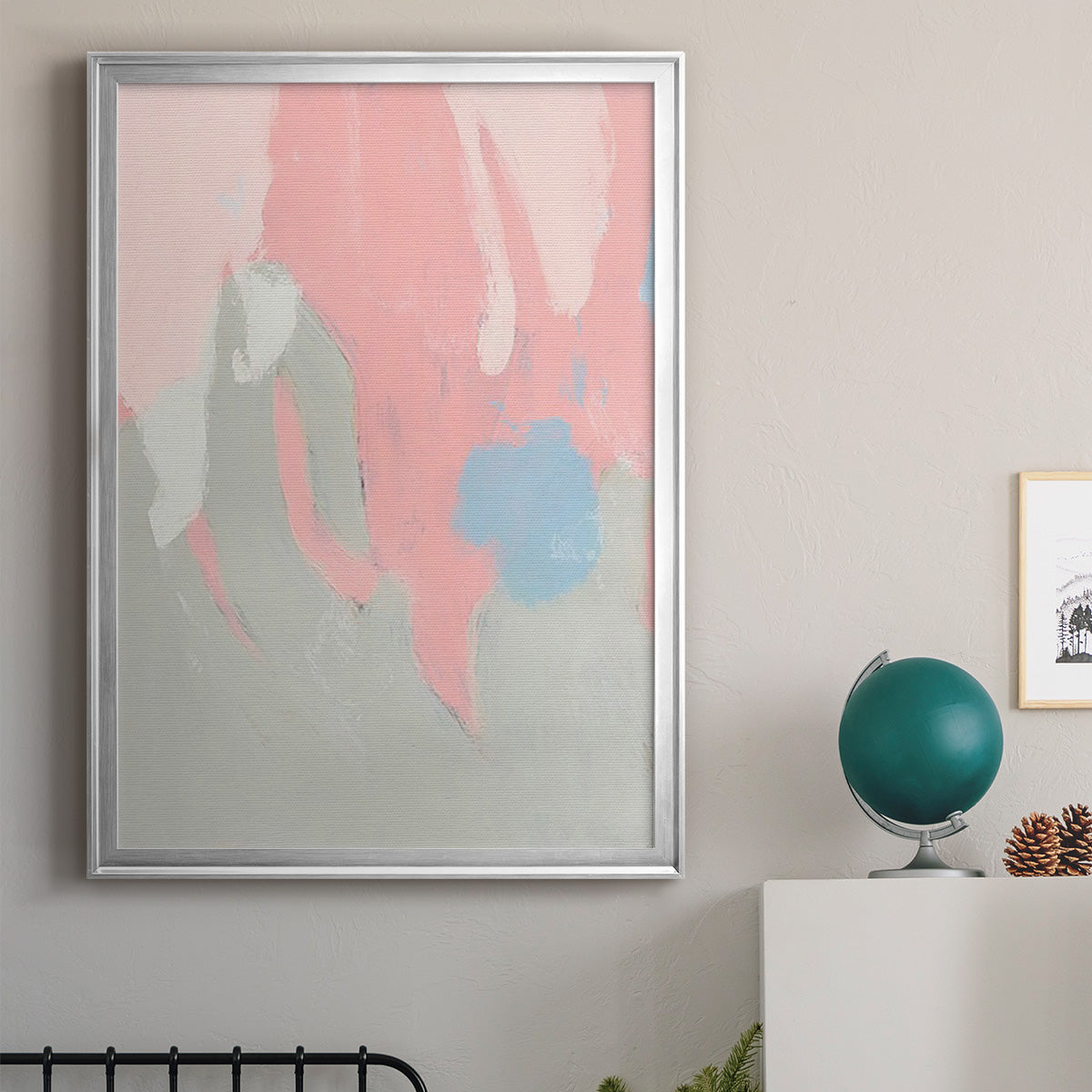 Blushing Abstract I - Modern Framed Canvas Print