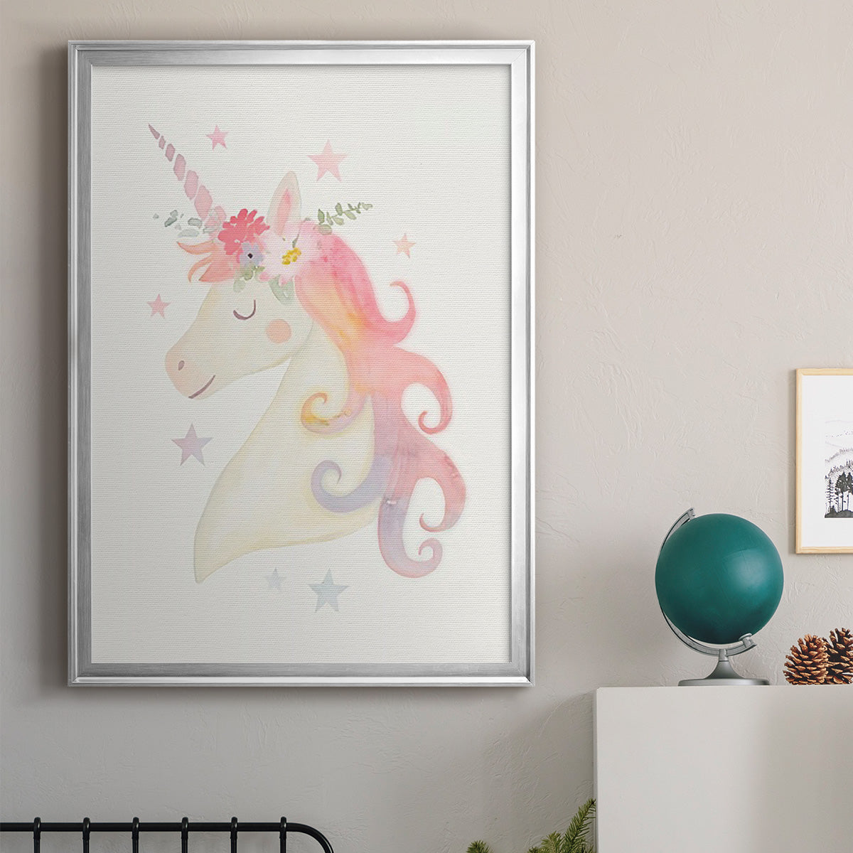 Sweet Unicorn I - Modern Framed Canvas Print