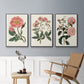 Pink Floral Mix IV - Framed Premium Gallery Wrapped Canvas L Frame 3 Piece Set - Ready to Hang