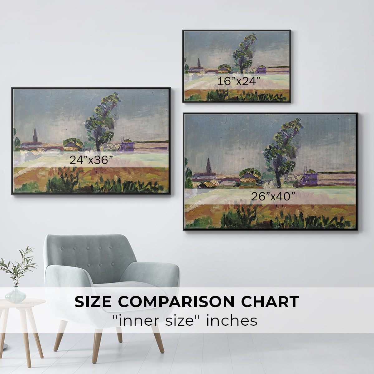 Landscape Around Toulouse, The Bridge of the Young Ladies, 1898 - Floater Framed Canvas Print