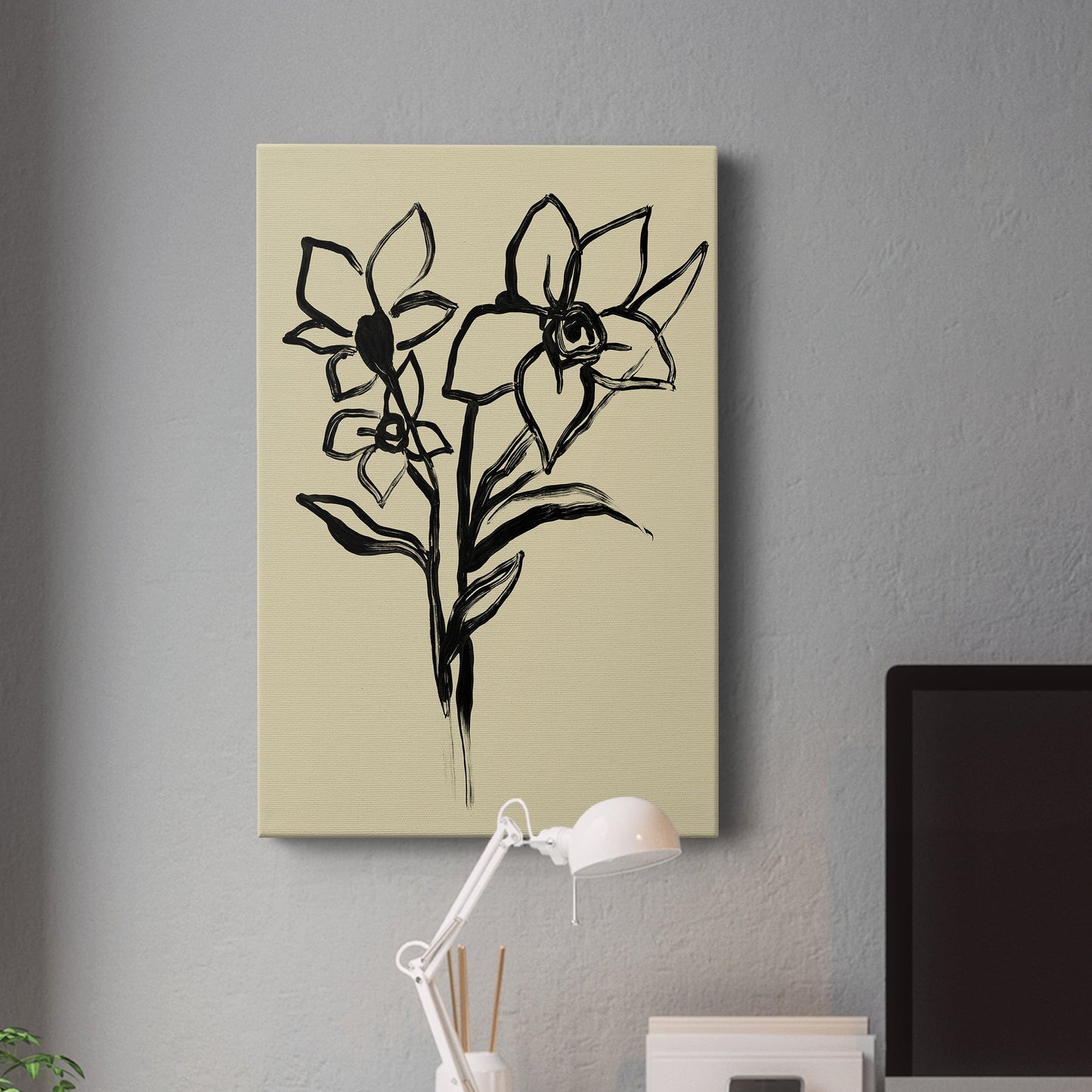 Inkwash Floral I Premium Gallery Wrapped Canvas - Ready to Hang