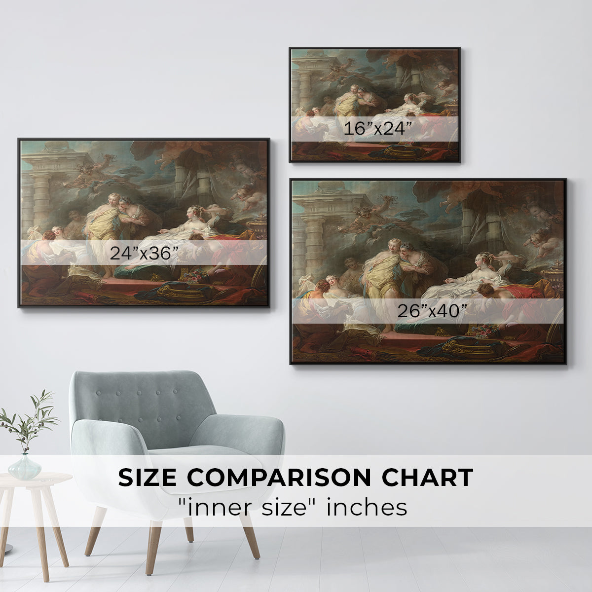 Psyche Showing Her Sisters Her Gifts from Cupid, 1753 - Floater Framed Canvas Print