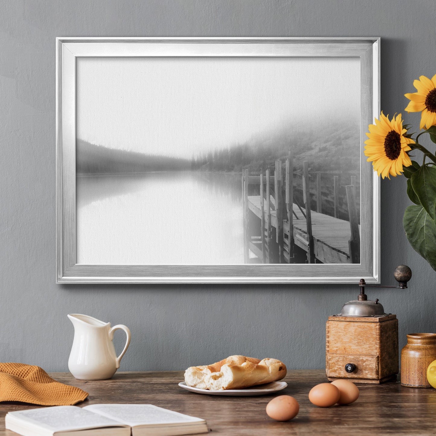 Mist on the Docks Premium Classic Framed Canvas - Ready to Hang