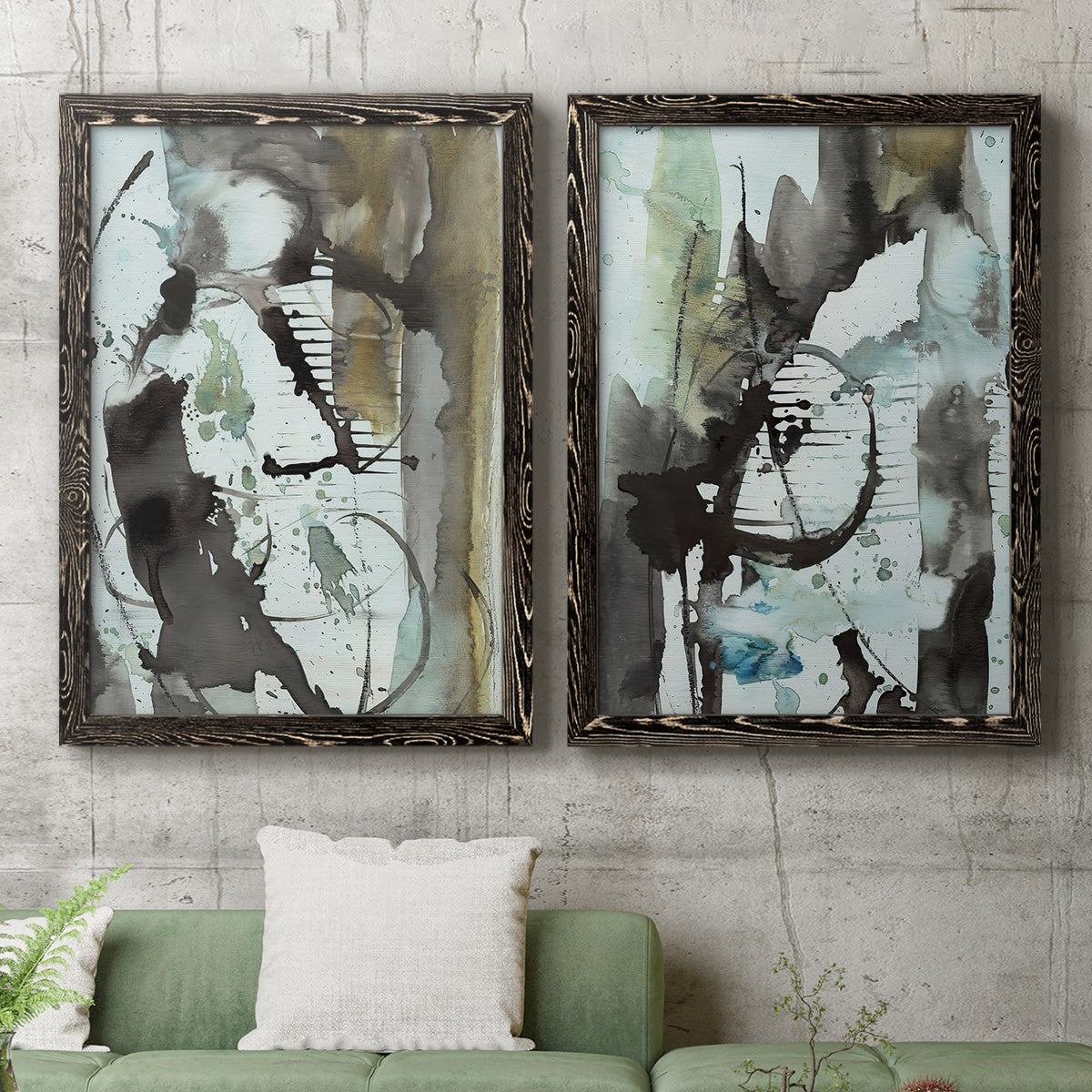 Lyrical Abstract I - Premium Framed Canvas 2 Piece Set - Ready to Hang