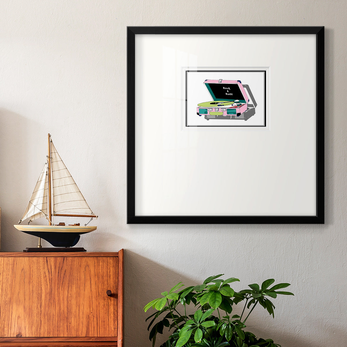 Record Shop I Premium Framed Print Double Matboard