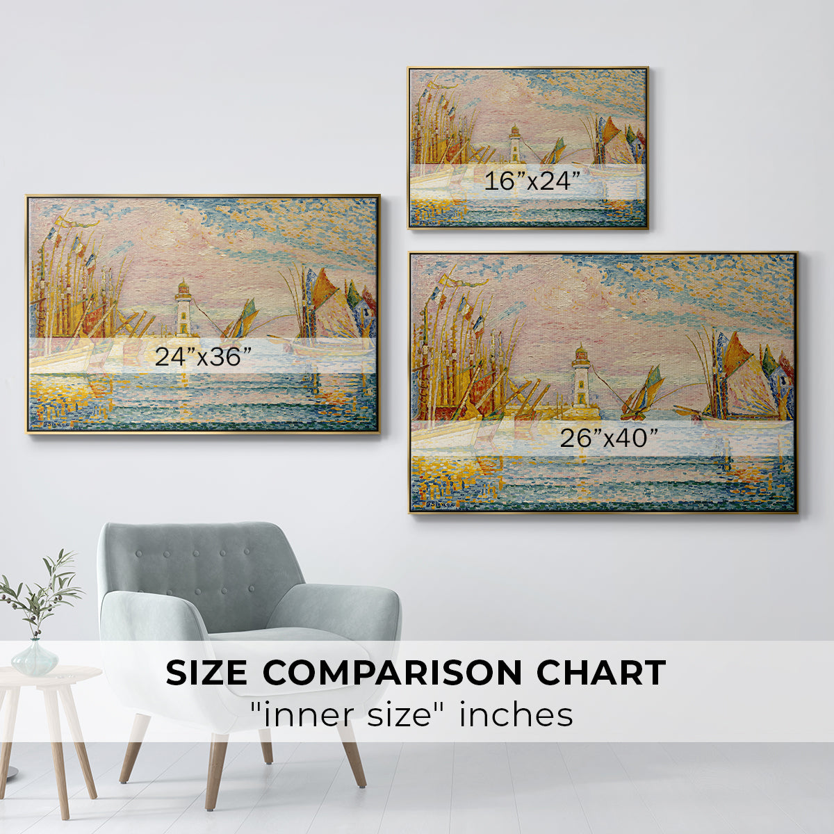 The Lighthouse at Groix, 1925 - Floater Framed Canvas Print