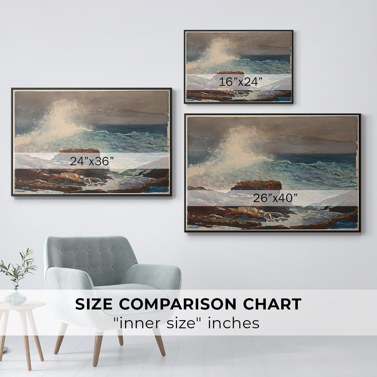 Incoming Tide, Scarboro, Maine, 1883 - Floater Framed Canvas Print