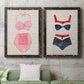 Vintage Swimming I - Premium Framed Canvas 2 Piece Set - Ready to Hang