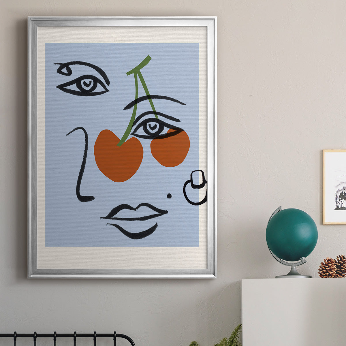 Cherry Baby II - Modern Framed Canvas Print