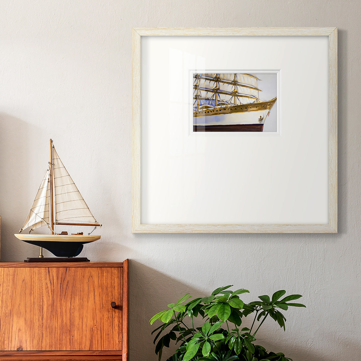 Golden Ship IV Premium Framed Print Double Matboard