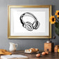 Headphones Sketch Premium Framed Print - Ready to Hang