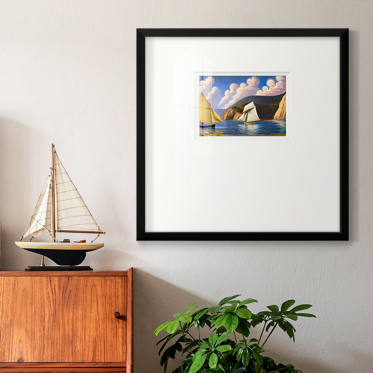 Golden Sail Valley Premium Framed Print Double Matboard