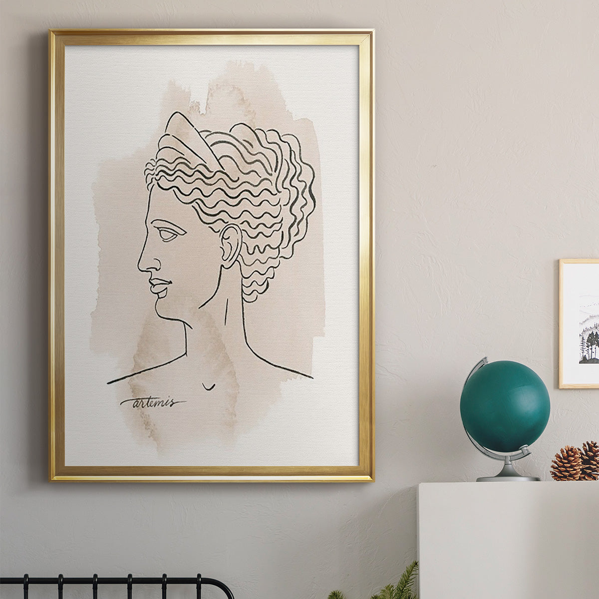 Greek Busts VI - Modern Framed Canvas Print