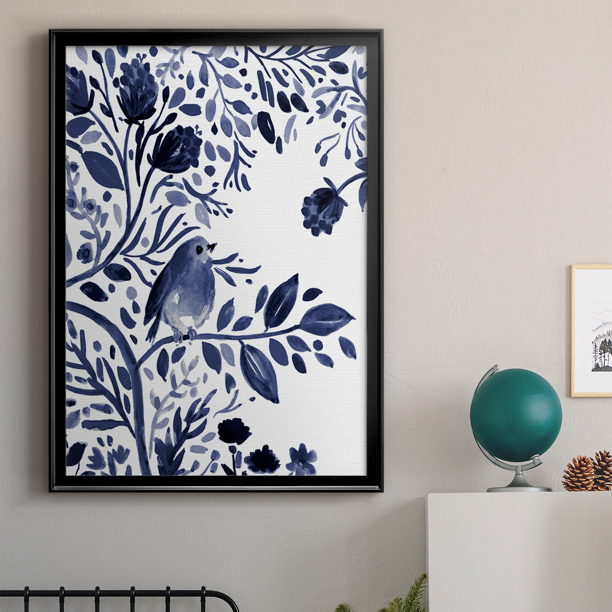 Indigo Song I - Modern Framed Canvas Print