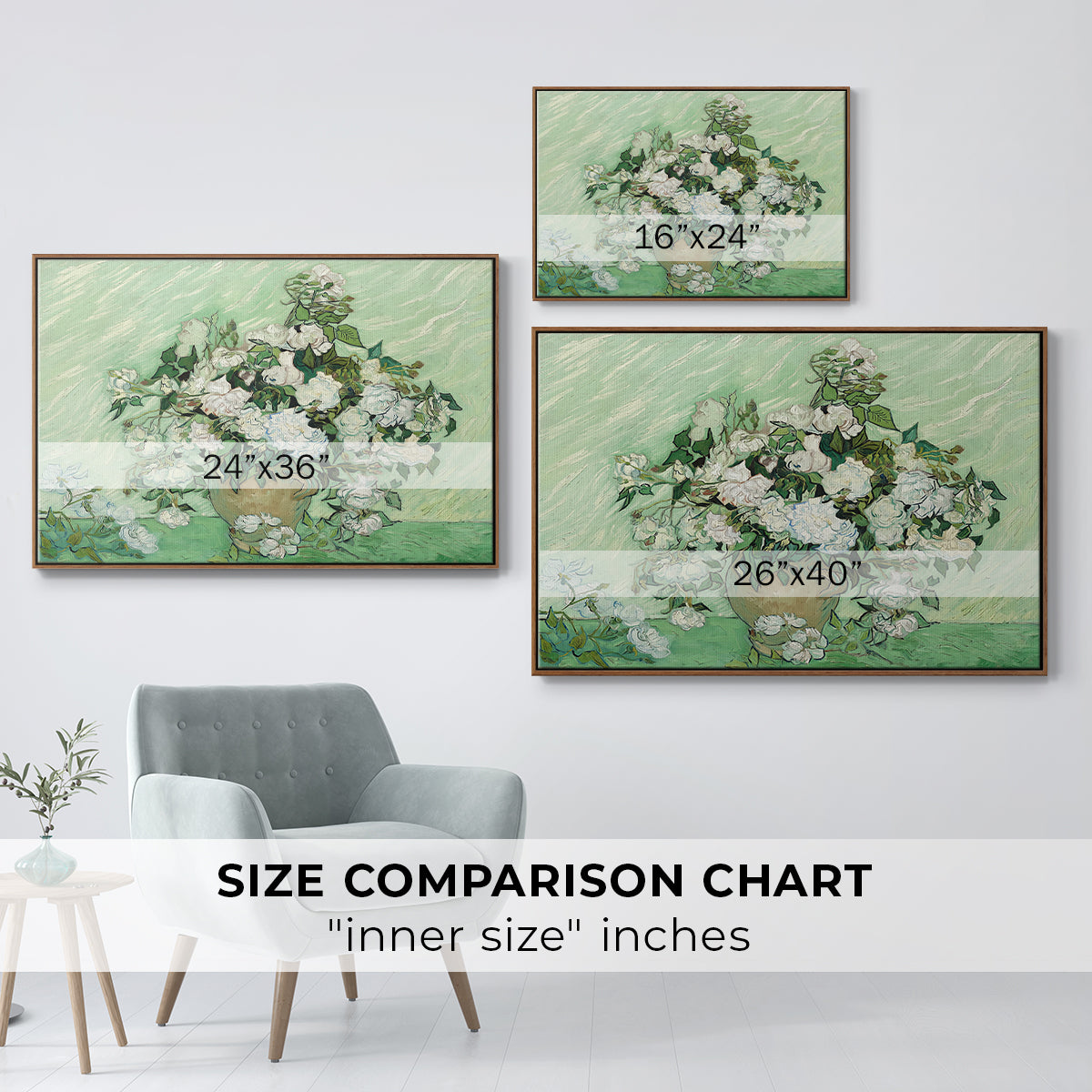 Roses, 1890 - Floater Framed Canvas Print