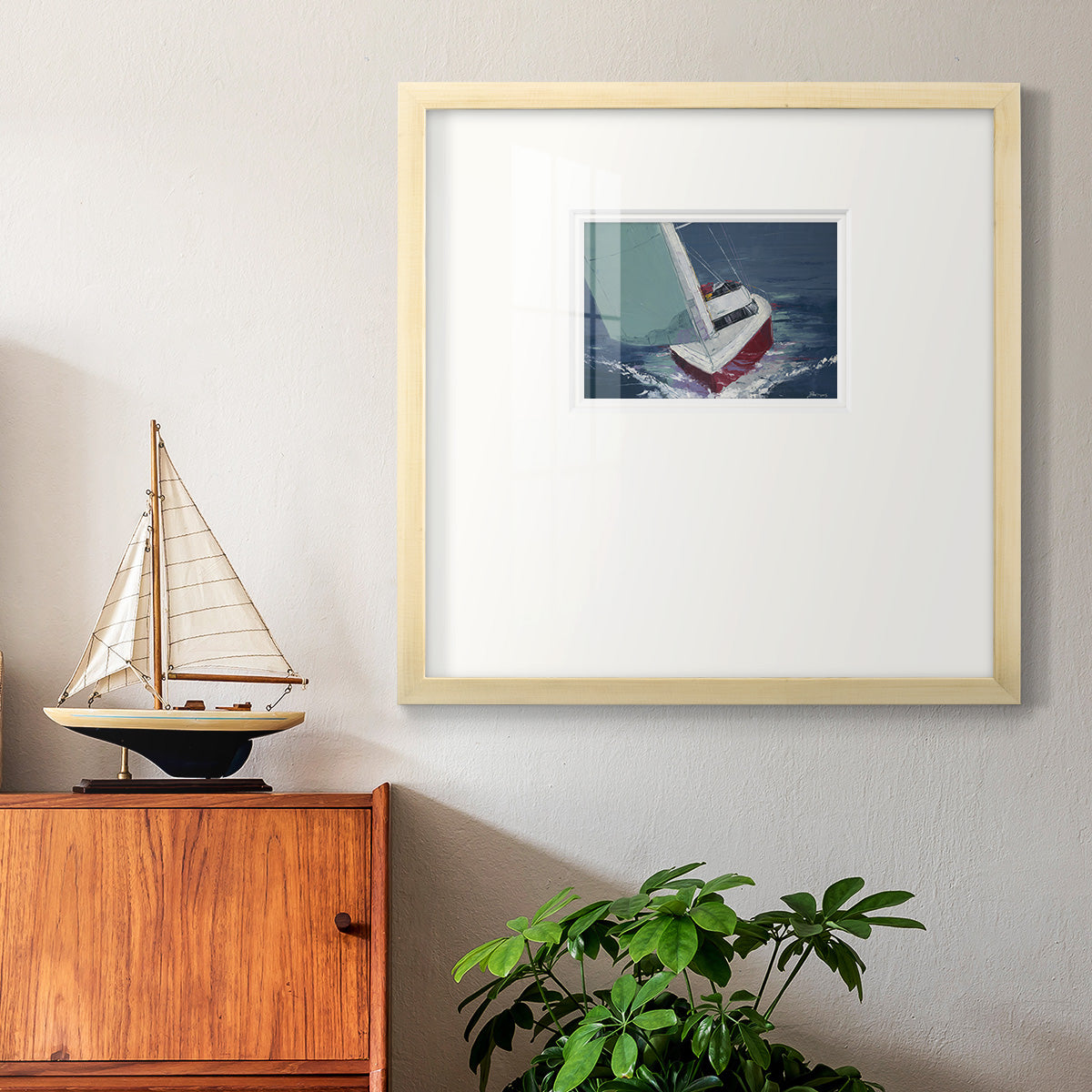 Day Sailing Premium Framed Print Double Matboard