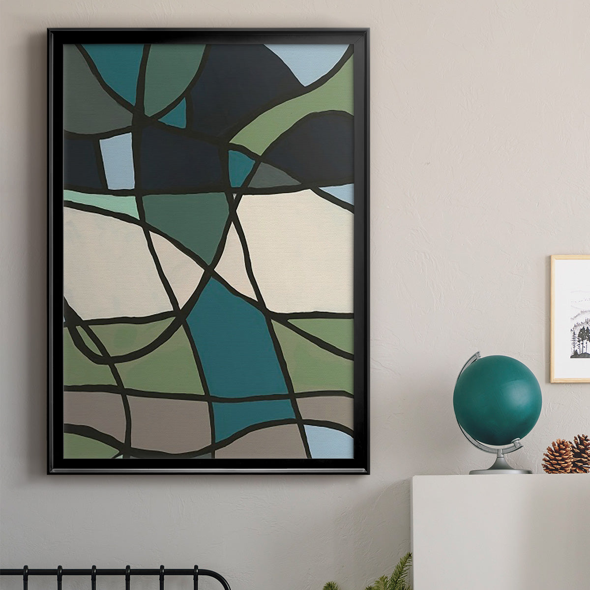 Multicolor Stained Glass I - Modern Framed Canvas Print