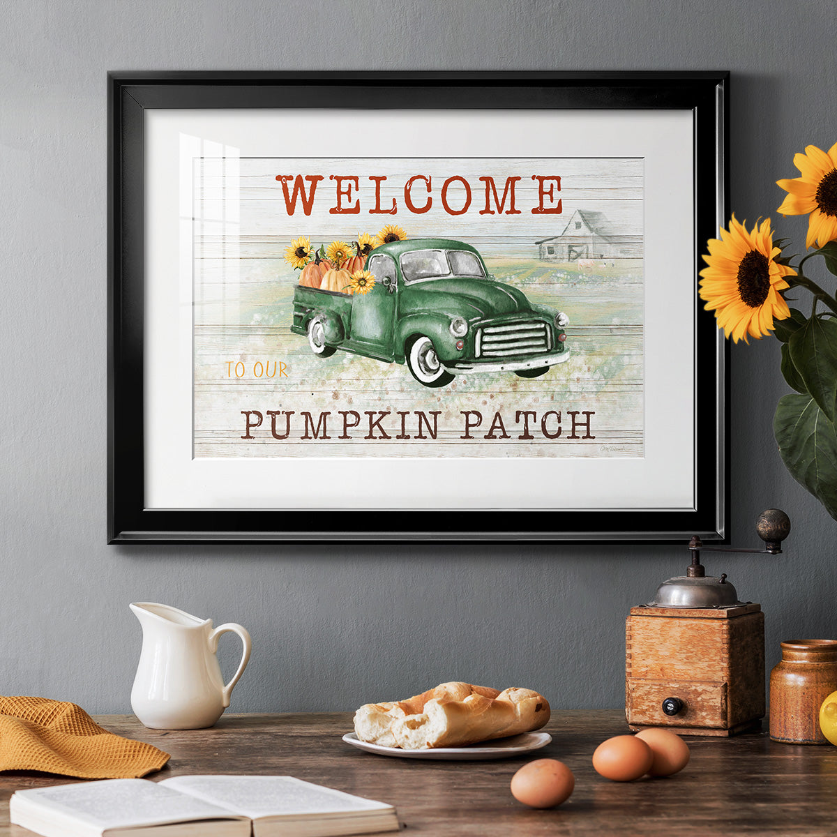 Pumpkin Patch - Modern Framed Art Print