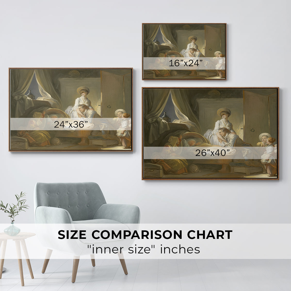 The Visit to the Nursery, c. 1775 - Floater Framed Canvas Print