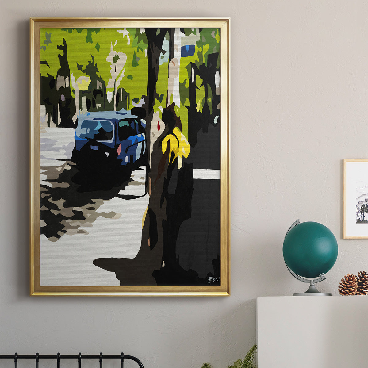 A Volvo in Ballard - Modern Framed Canvas Print