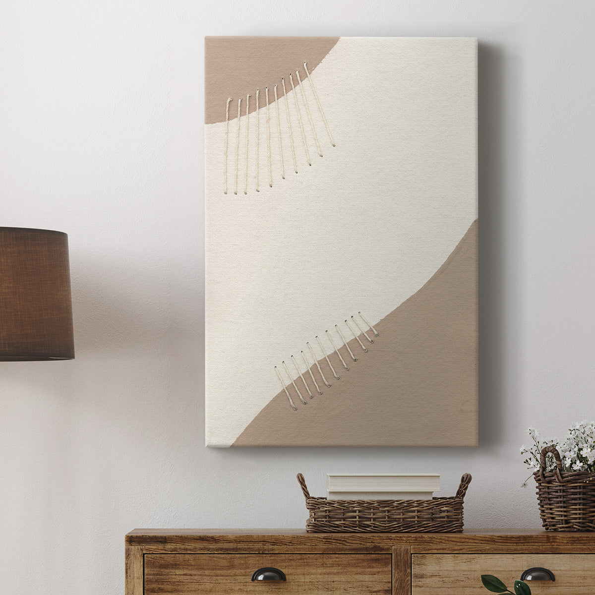 Neutral Stitches III Premium Gallery Wrapped Canvas - Ready to Hang