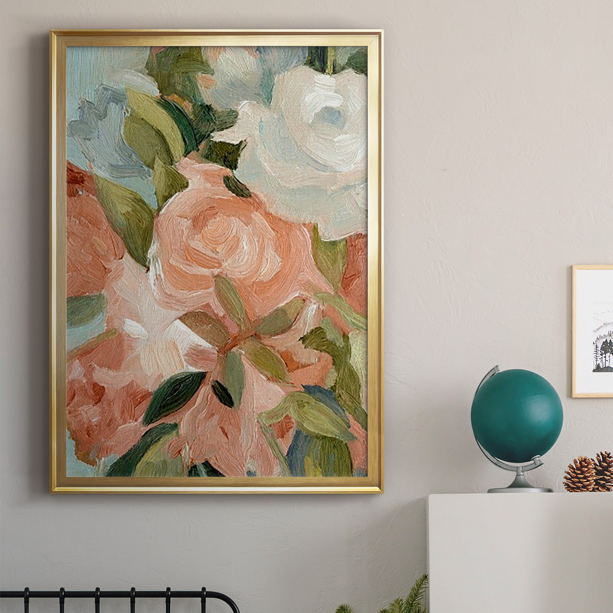 Bouquet Scatter III - Modern Framed Canvas Print