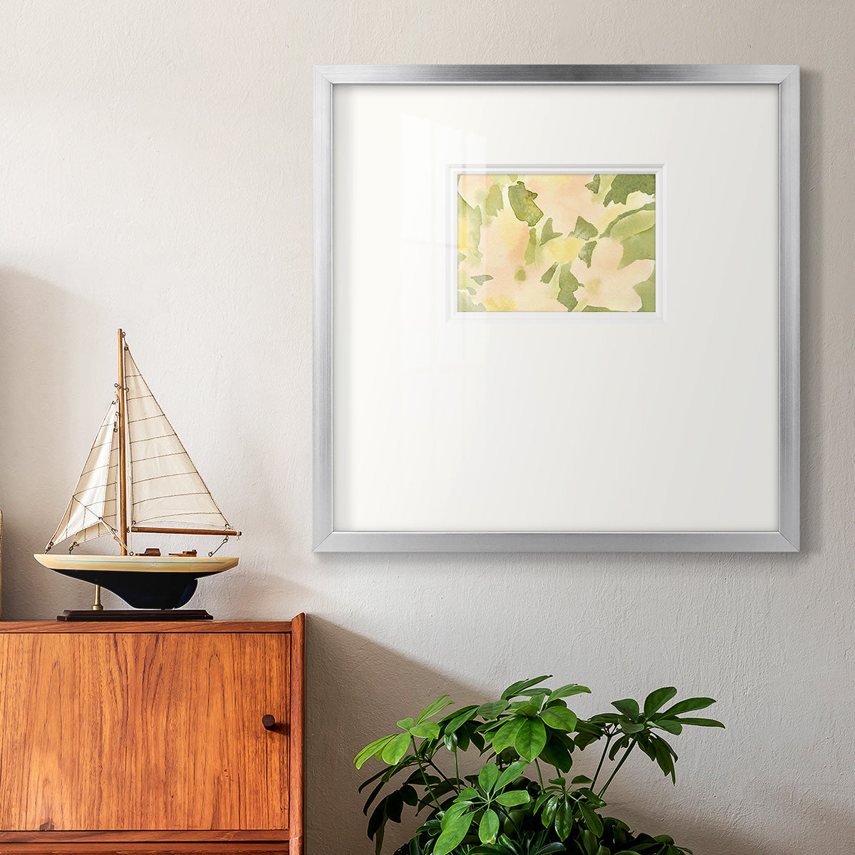 Verdant Floral Abstract I Premium Framed Print Double Matboard