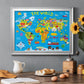 World Map Premium Classic Framed Canvas - Ready to Hang