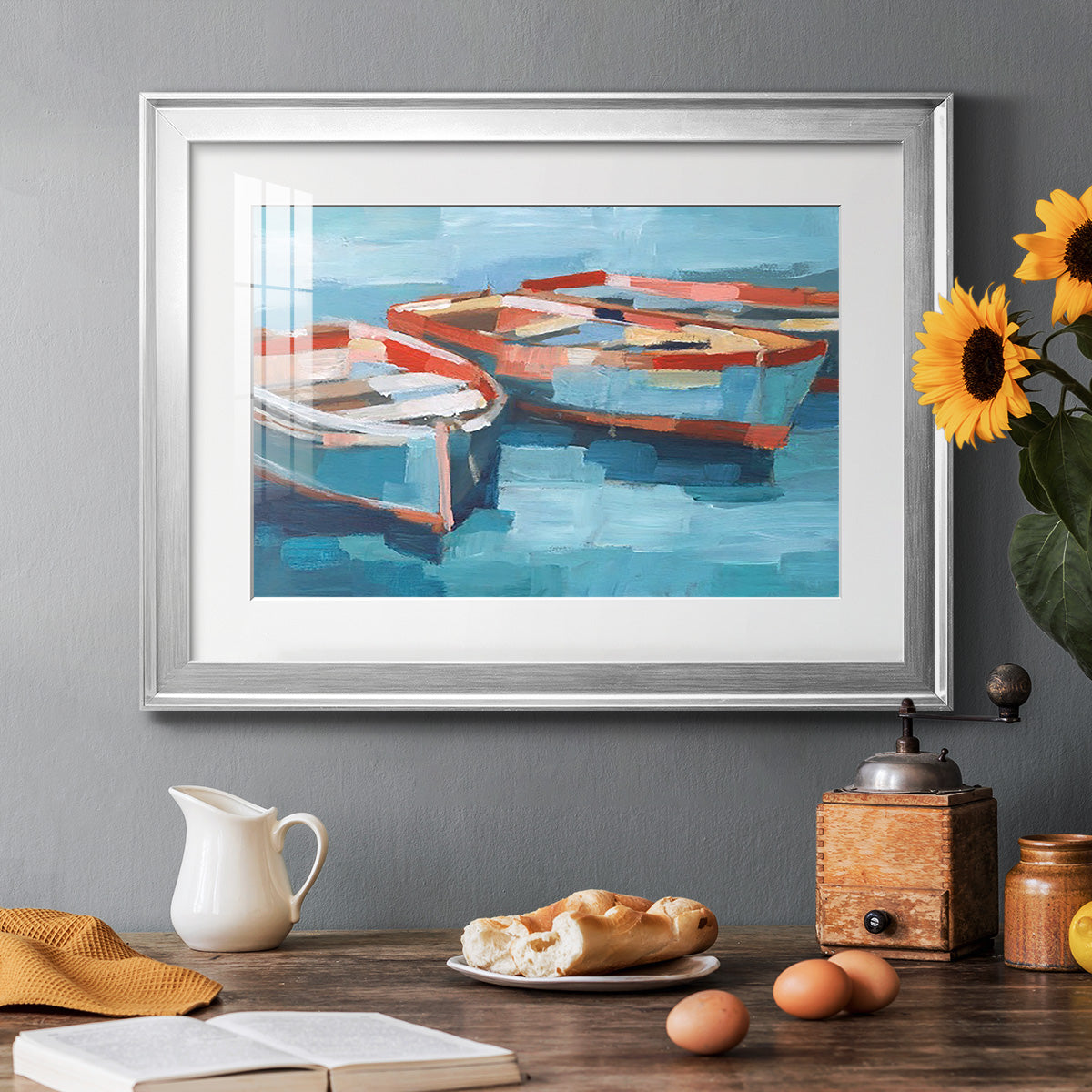 Primary Boats II - Modern Framed Art Print