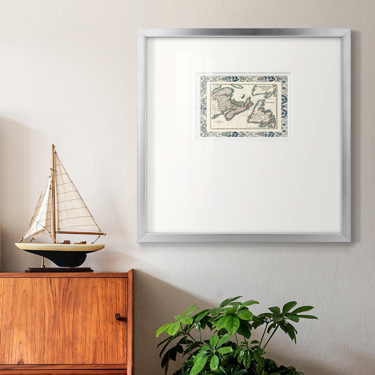 Bordered Map of Canada Premium Framed Print Double Matboard