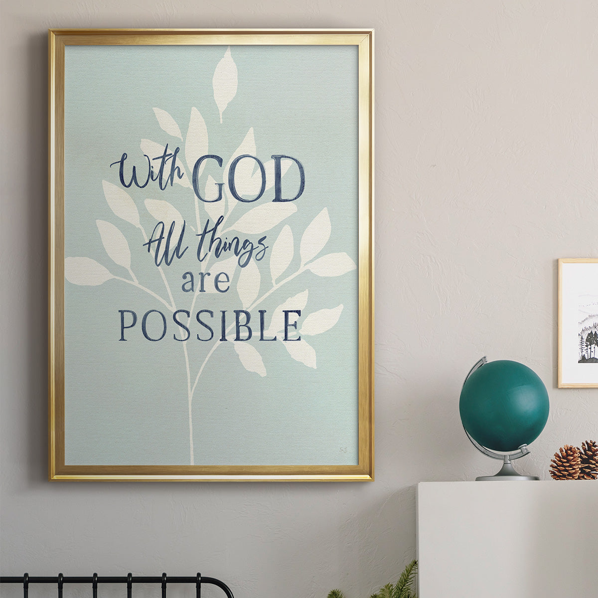 All Things - Modern Framed Canvas Print