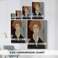 Size comparison chart for canvas art prints, showing multiple size options.
