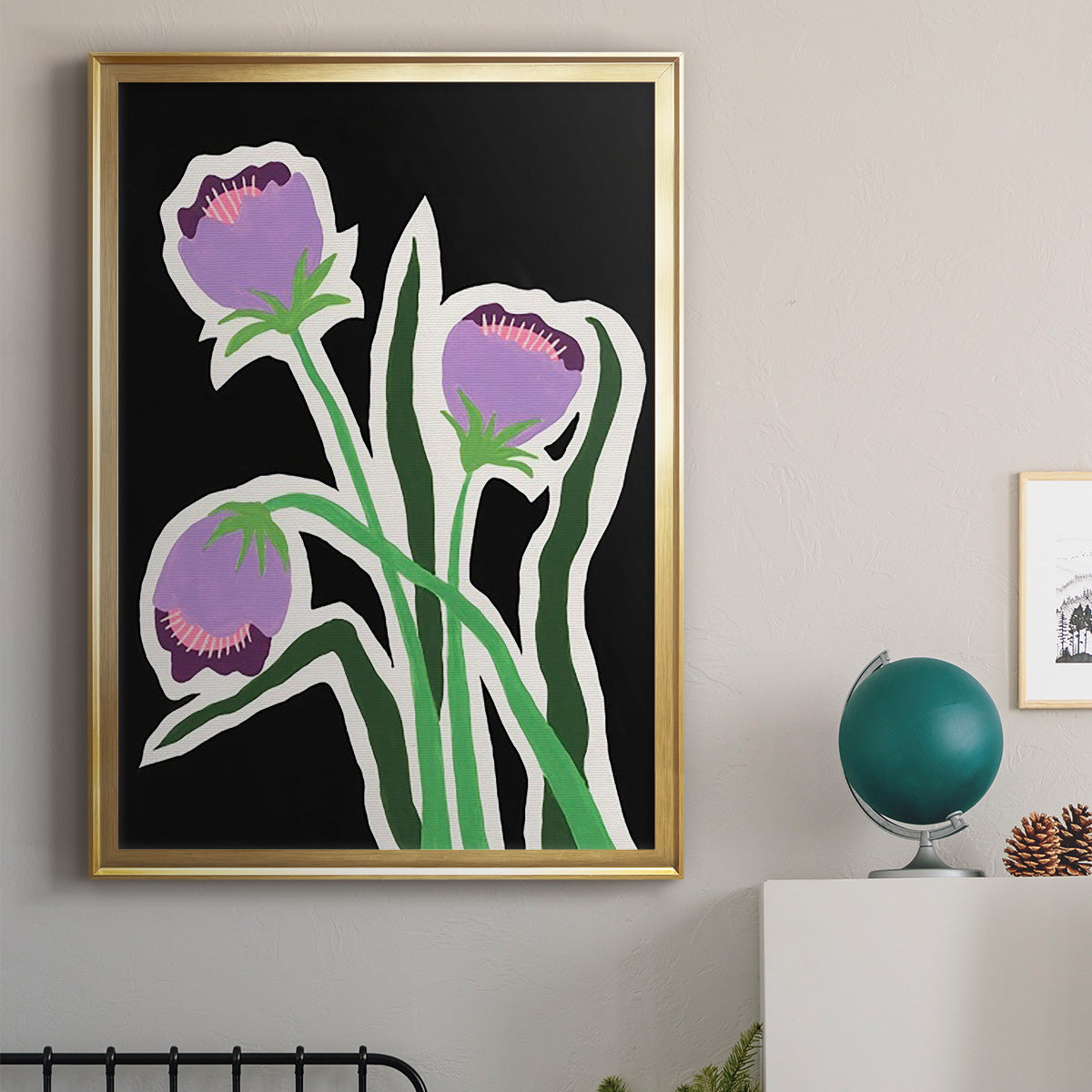 Pop Flowers II - Modern Framed Canvas Print