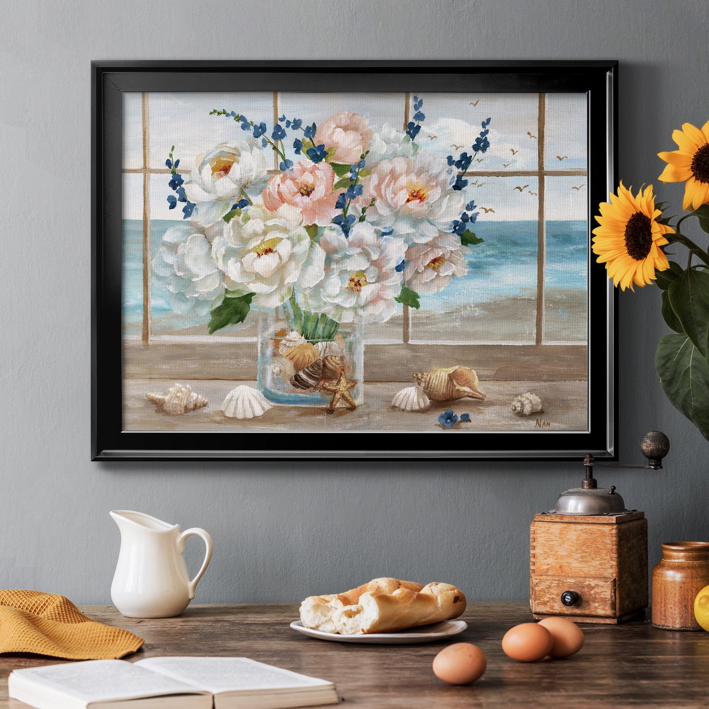 Coastal Window Premium Classic Framed Canvas - Ready to Hang